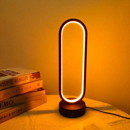 1 Lâmpada de Círculo para Quarto e Sala de Estar - Luminária de Cabeceira com Três Cores e Dimerização - Luz Noturna LED